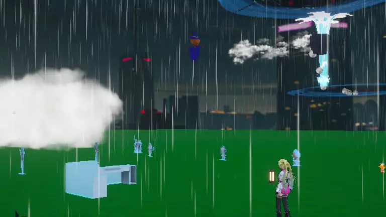 夜晚都市下雨了