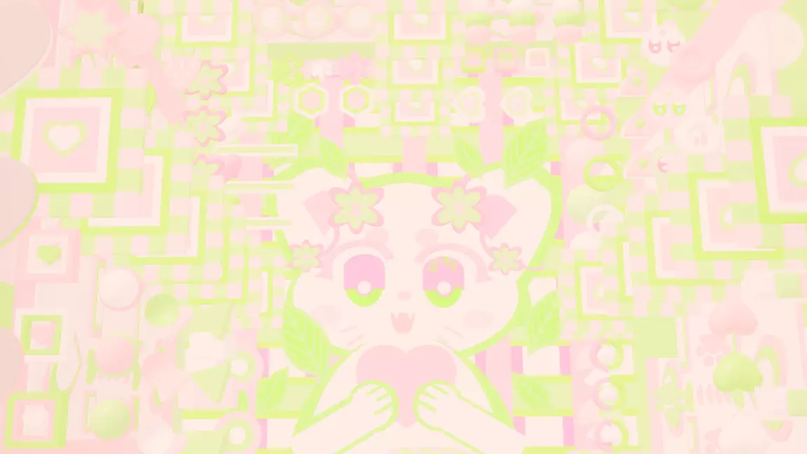 春色小猫.粉绿
